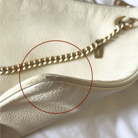 Vintage Coach Cream × Gold Slim Leather Shoulder Bag Fair condition - Picture 5 of 12